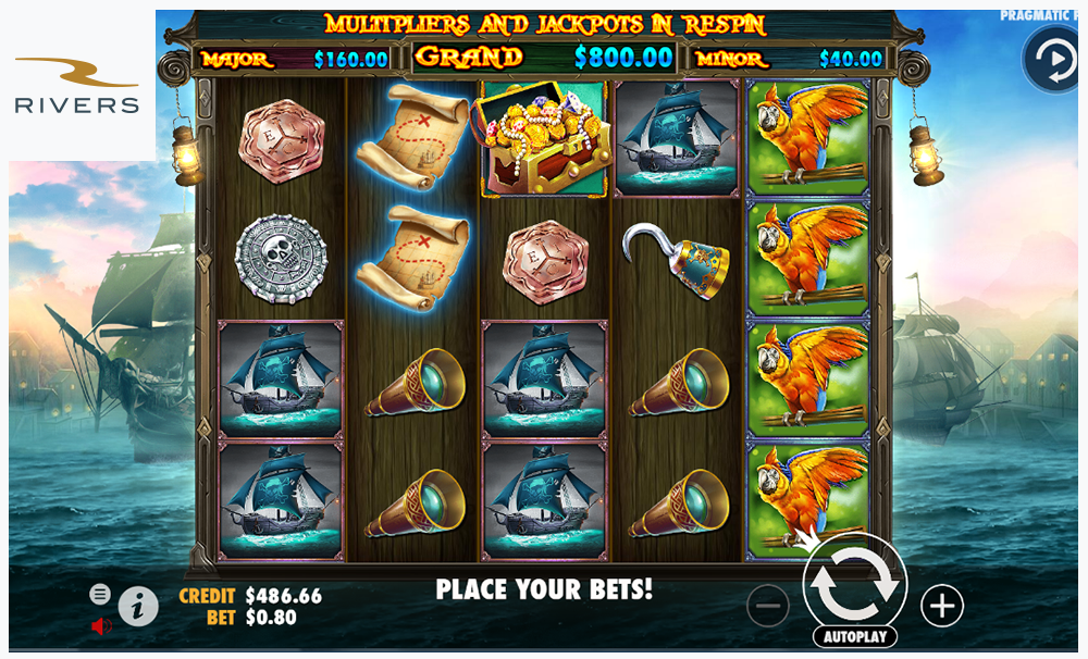 Here's a glimpse of the Pirate Gold slot game at Casino4Fun.